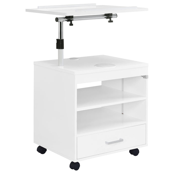 Lerma 1-drawer Adjustable Tray Top Nightstand with Speaker Black Ash