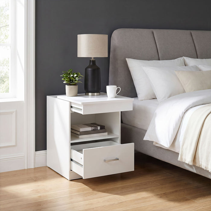 Fabre 1-drawer Extendable Top Nightstand Bedside Table Black Ash