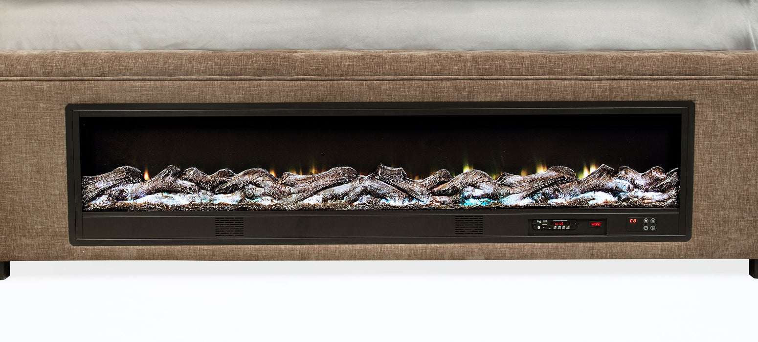 Senna Upholstered Audio Flame Visualizer Bed Brown