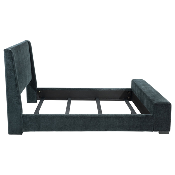 Preston Upholstered Audio Flame Visualizer Bed Dark Blue