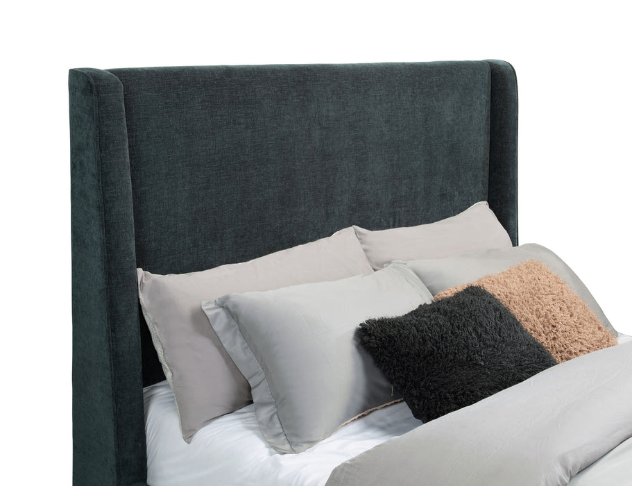 Preston Upholstered Audio Flame Visualizer Bed Dark Blue