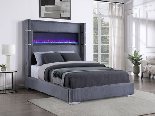 Tisdall Upholstered Flame Visualizer Bed Grey