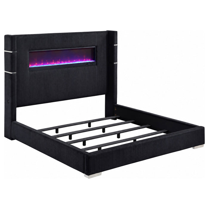 Tisdall Upholstered Flame Visualizer Bed Grey