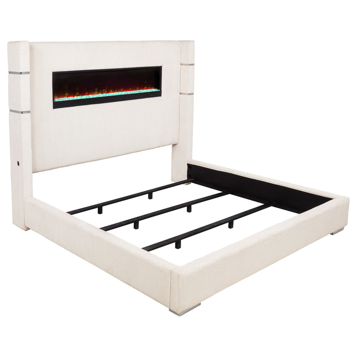 Tisdall Upholstered Flame Visualizer Bed Grey