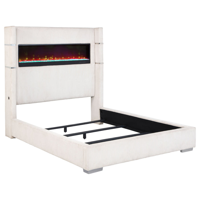 Tisdall Upholstered Flame Visualizer Bed Grey