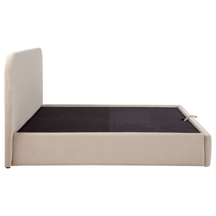 Anders Upholstered Storage Lift Platform Bed Beige