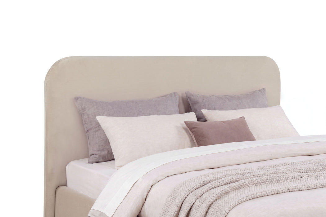 Anders Upholstered Storage Lift Platform Bed Beige