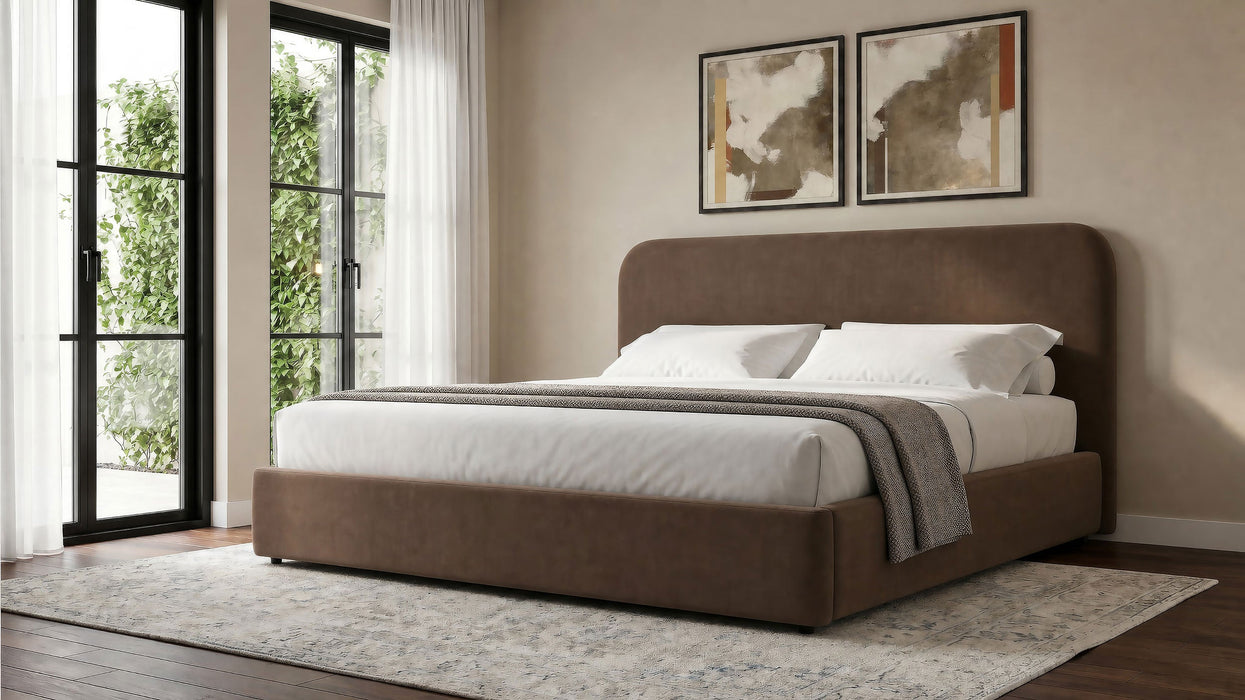 Anders Upholstered Storage Lift Platform Bed Beige