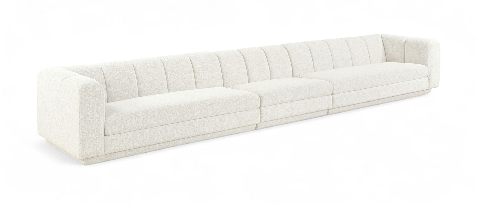 Modari 193.5" Fabric Upholstered 3pc. Modular Sofa