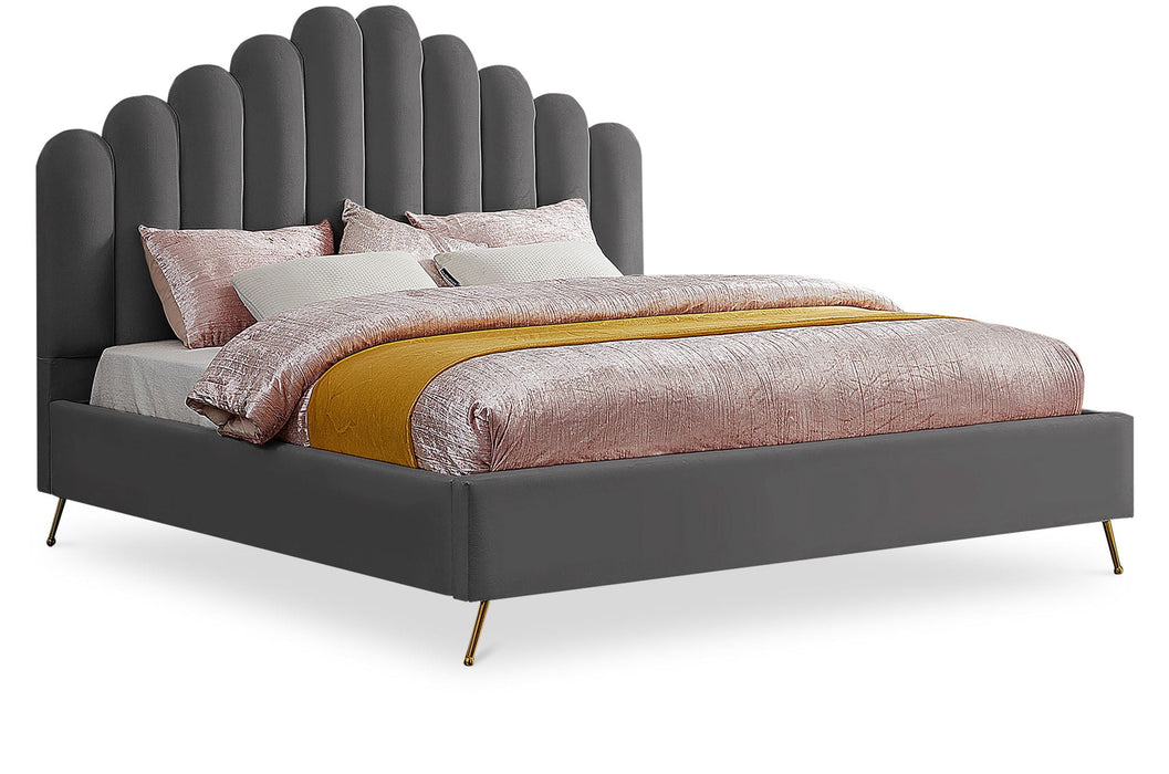 Lily Velvet Upholstered Bed