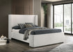Alamosa Queen Boucle Upholstered Wingback Platform Bed White