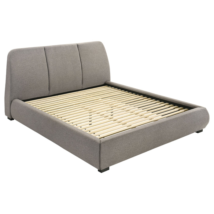 Mokena 46-inch Upholstered Platform Bed Taupe
