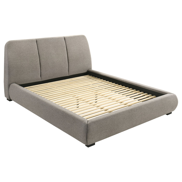 Mokena 46-inch Upholstered Platform Bed Taupe