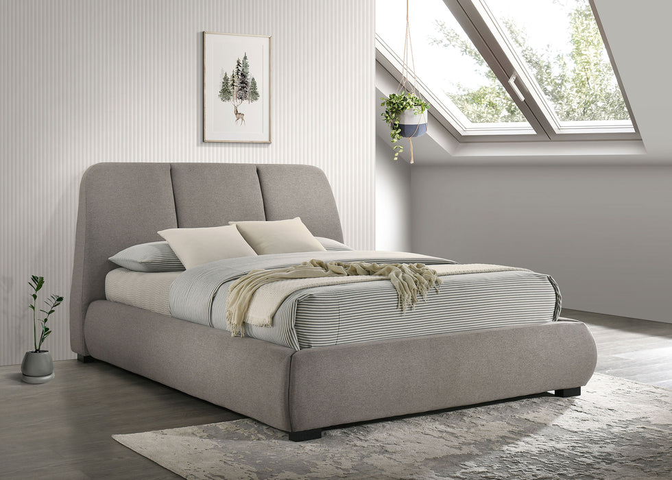 Mokena 46-inch Upholstered Platform Bed Taupe