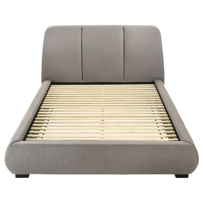 Mokena 46-inch Upholstered Platform Bed Taupe