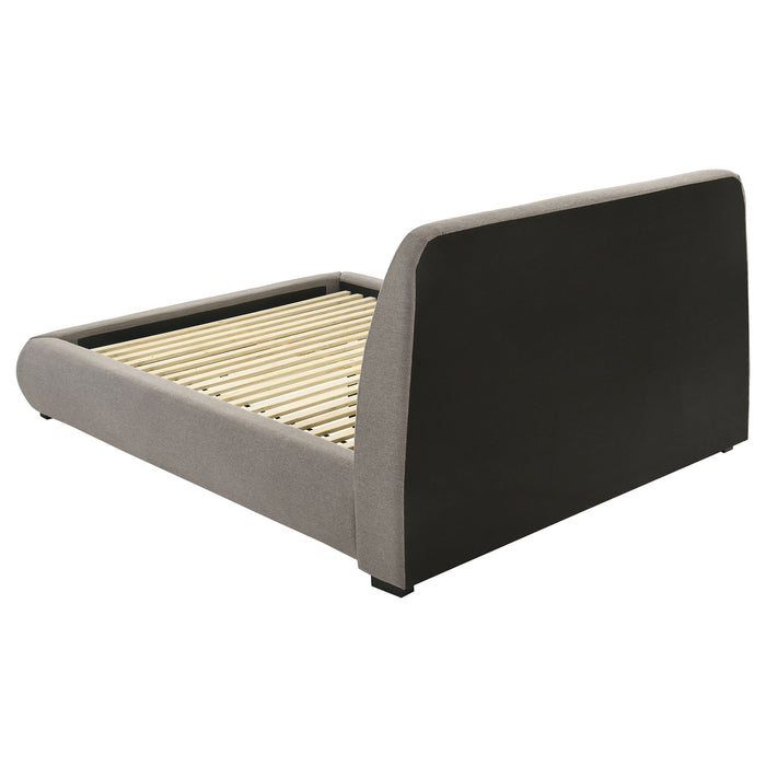 Mokena 46-inch Upholstered Platform Bed Taupe