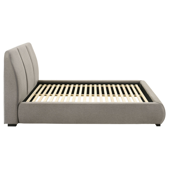Mokena 46-inch Upholstered Platform Bed Taupe