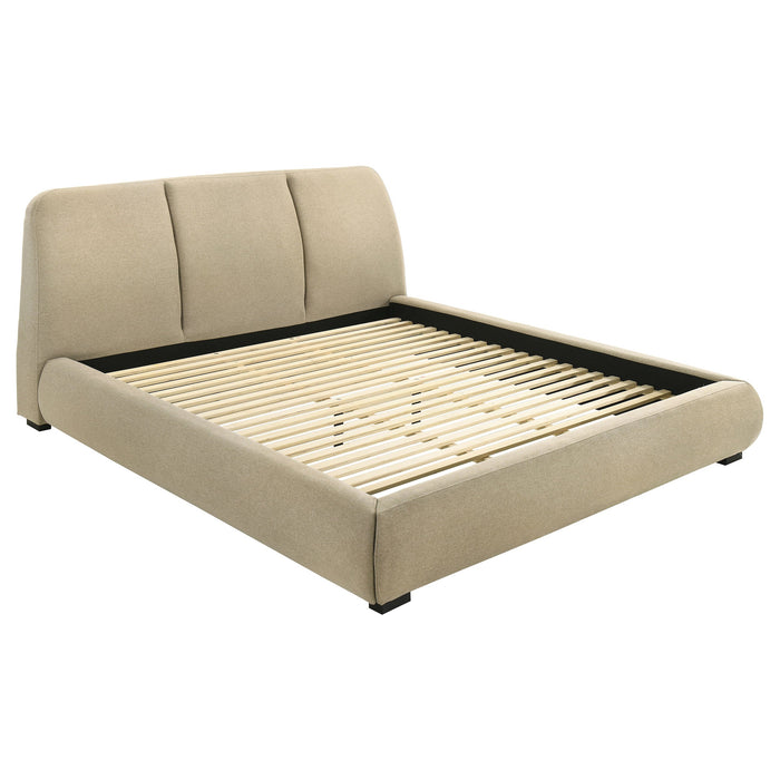 Mokena 46-inch Upholstered Platform Bed Taupe