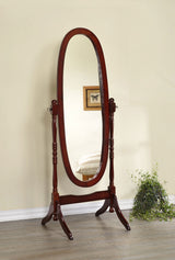 Espejo de cuerpo entero ajustable de madera Foyet, color merlot, con soporte tipo cheval