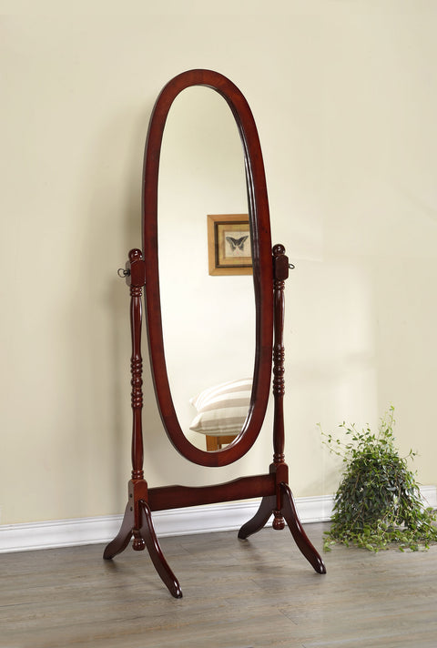 Espejo de cuerpo entero ajustable de madera Foyet, color merlot, con soporte tipo cheval