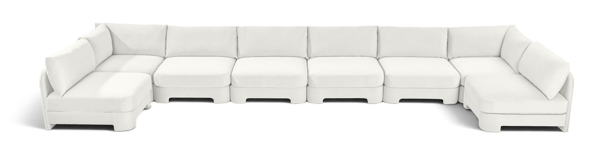 Hammond 222" Velvet Performance Fabric Upholstered 8pc. Modular Sectional