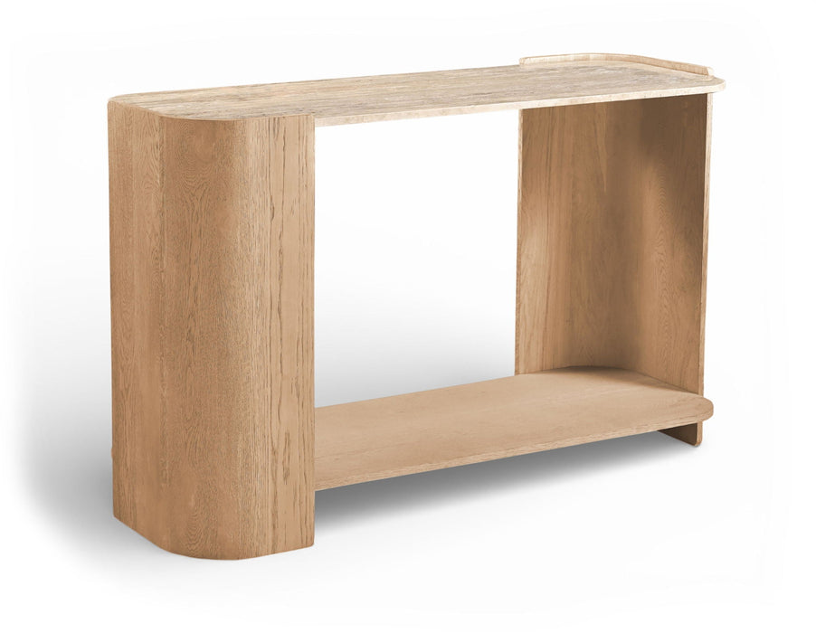 Calabria Genuine Marble And Oak Wood Console Table