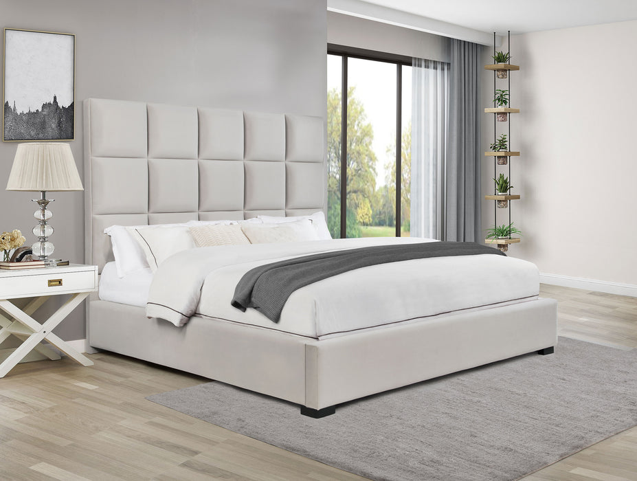 Panes Upholstered Panel Bed