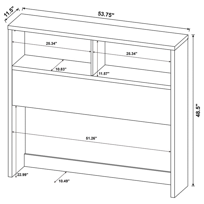 Westpark 49-inch Bookcase Headboard Black