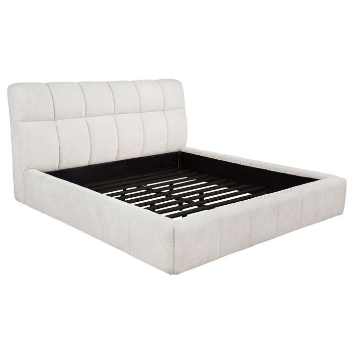 Nollet 48-inch Upholstered Platform Bed Beige