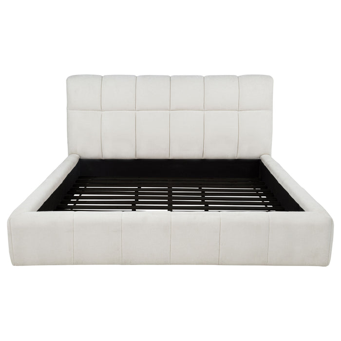 Nollet 48-inch Upholstered Platform Bed Beige