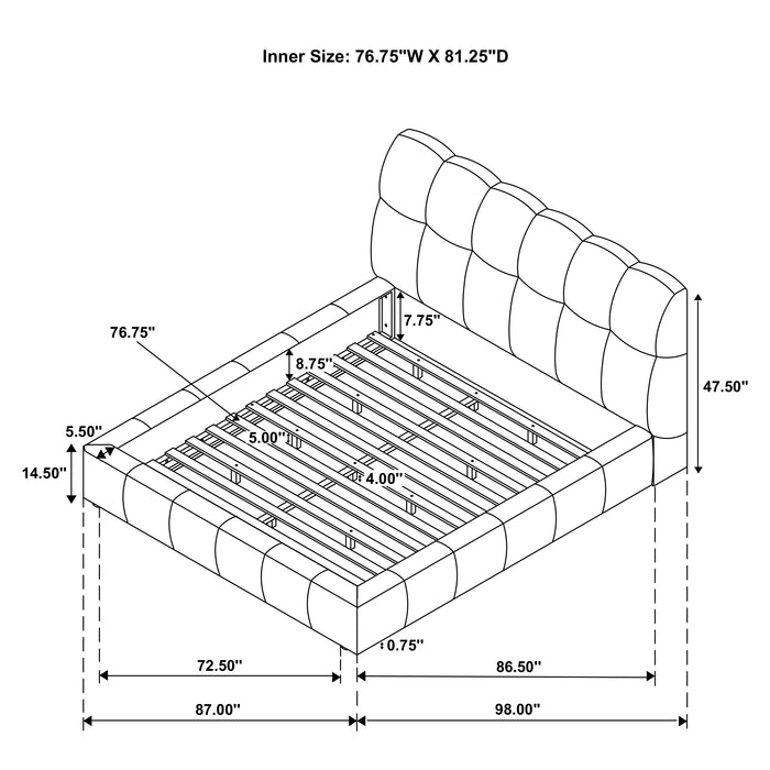 Nollet 48-inch Upholstered Platform Bed Beige