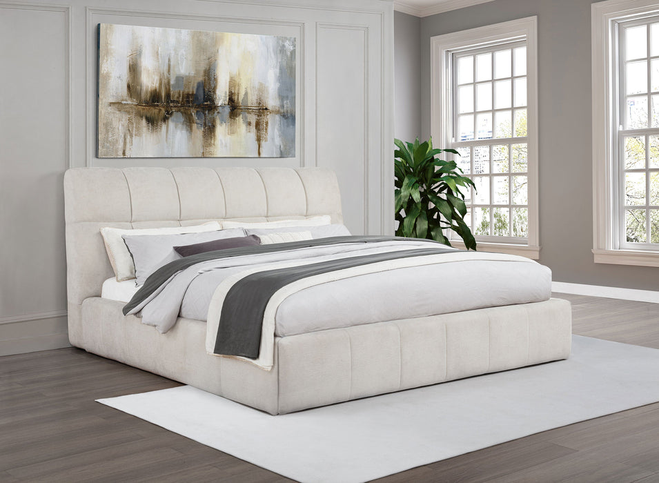 Nollet 48-inch Upholstered Platform Bed Beige