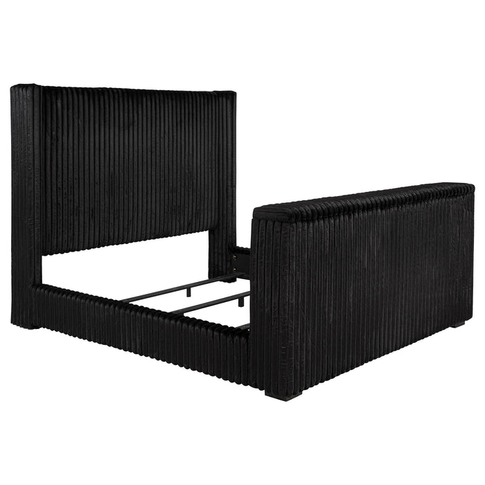 Centergrove Upholstered Wingback TV Bed Black