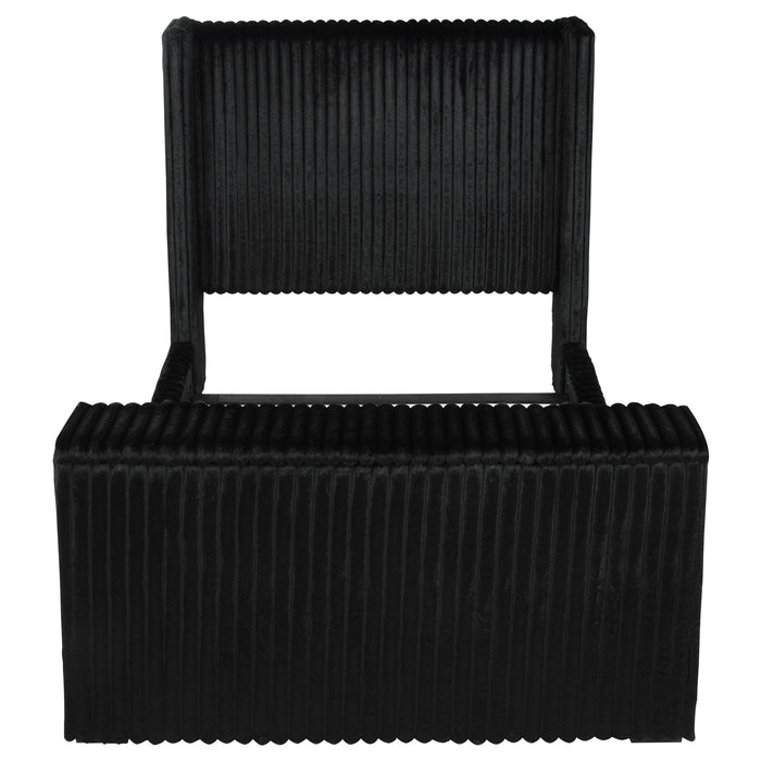 Centergrove Upholstered Wingback TV Bed Black