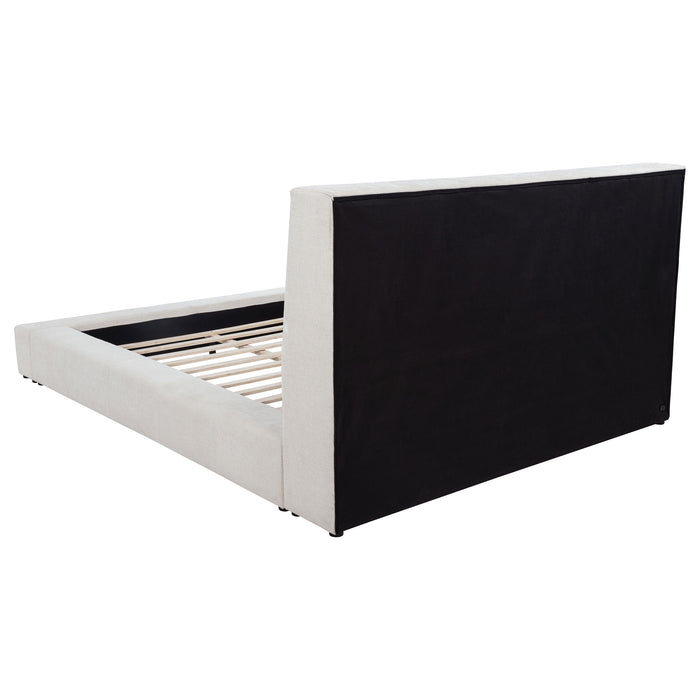 Dreux Upholstered Panel Platform Bed Cream