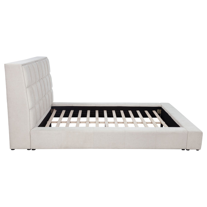 Dreux Upholstered Panel Platform Bed Cream