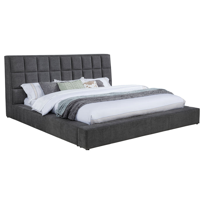 Dreux Upholstered Queen Panel Platform Bed Grey