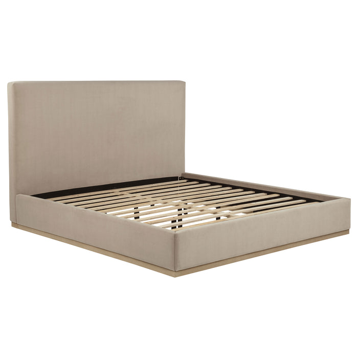 Knox Fabric Upholstered Platform Bed Khaki