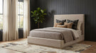 Knox Fabric Upholstered Platform Bed Khaki