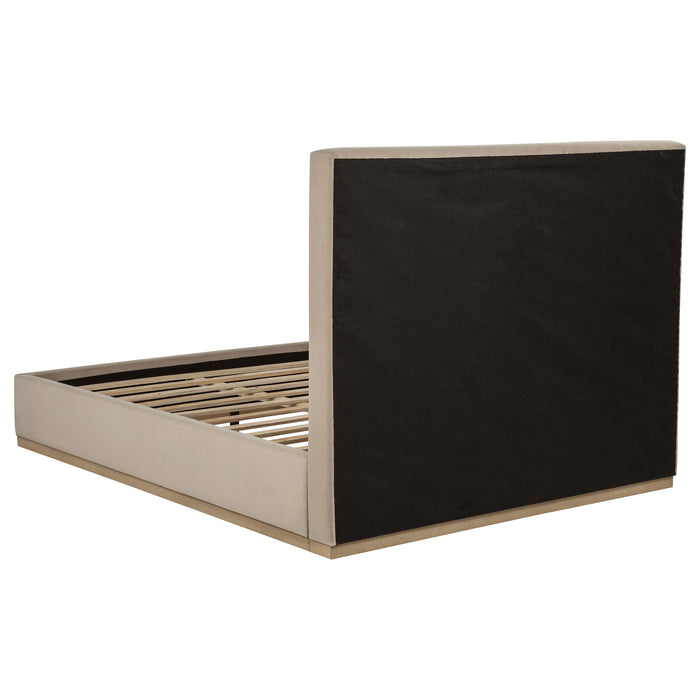 Knox Fabric Upholstered Platform Bed Khaki