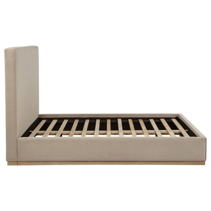 Knox Fabric Upholstered Platform Bed Khaki