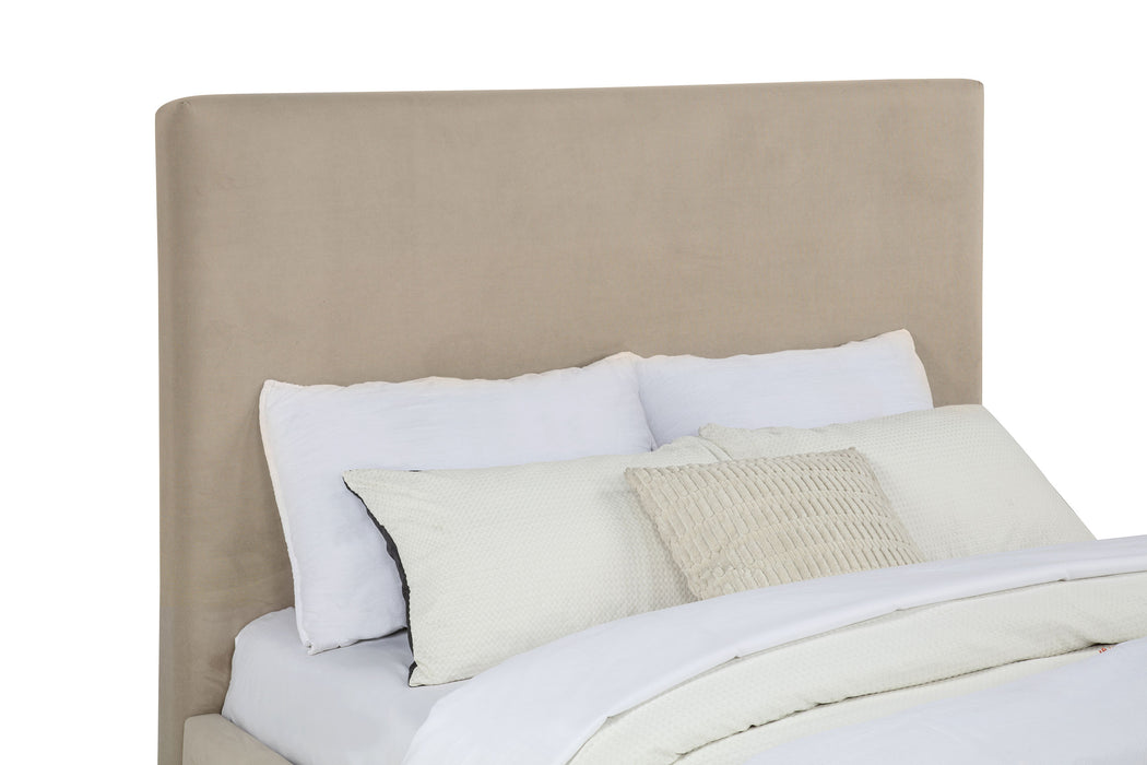 Knox Fabric Upholstered Platform Bed Khaki
