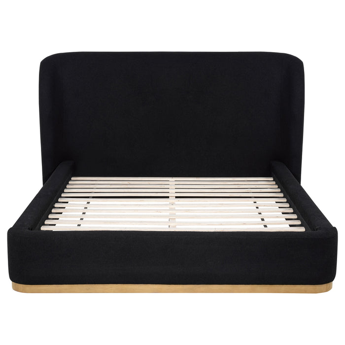 Blaire Upholstered Wingback Platform Bed Black