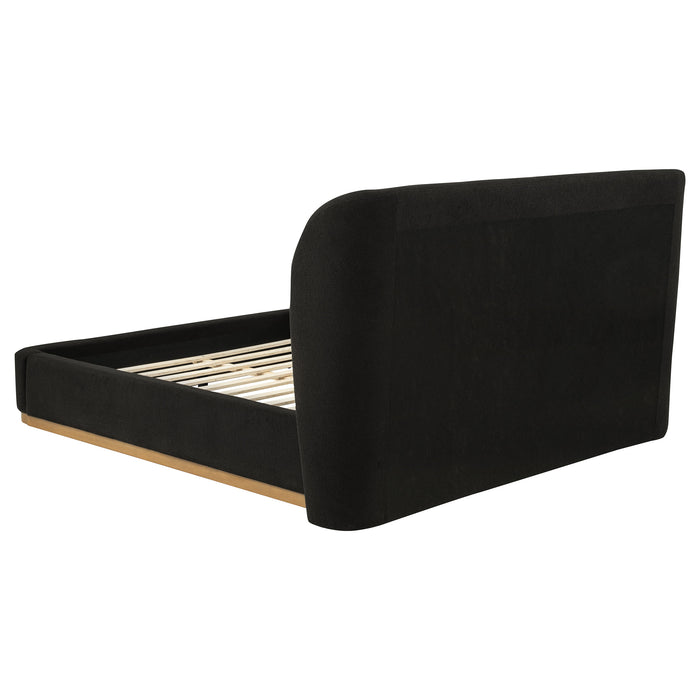 Blaire Upholstered Wingback Platform Bed Black