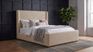 Nala Fabric Upholstered Platform Bed Tan