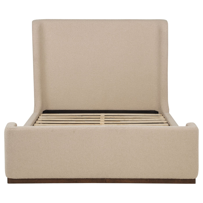 Nala Fabric Upholstered Platform Bed Tan