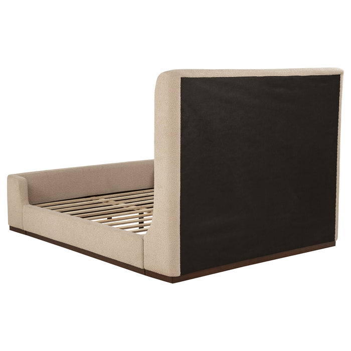 Nala Fabric Upholstered Platform Bed Tan