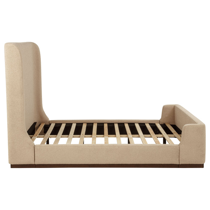 Nala Fabric Upholstered Platform Bed Tan