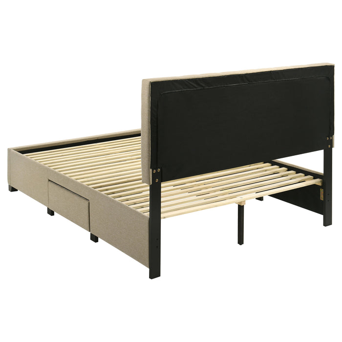 Wheatland 4-drawer Upholstered Full Storage Bed Light Brown
