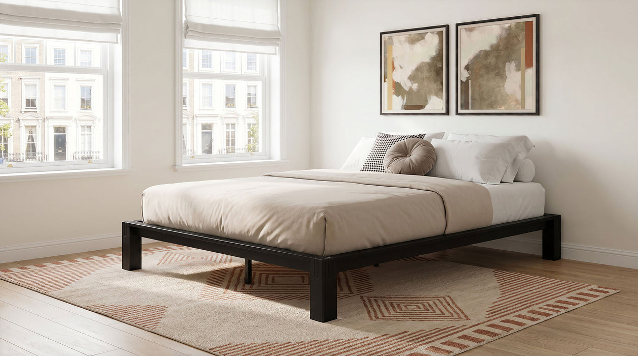 Gislen Easy Assembly Wood Platform Bed Black